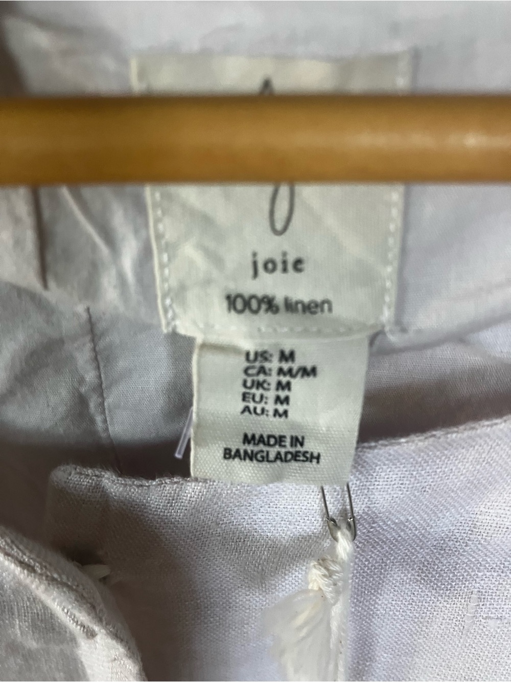 Joie Light Beige 100% Linen Button-Front Sleeveless Top - Picture 3 of 6